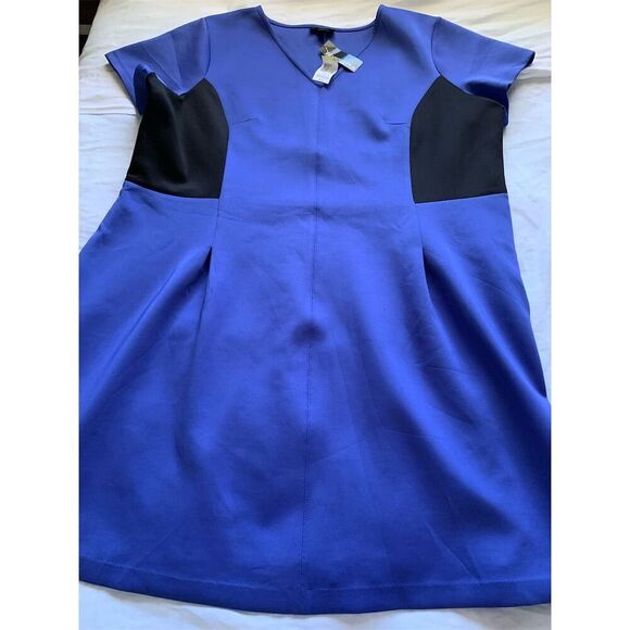 Metaphor‎ Women's Plus 3X Blue Colorblock Knee Length Dress Casual - Picture 13 of 14